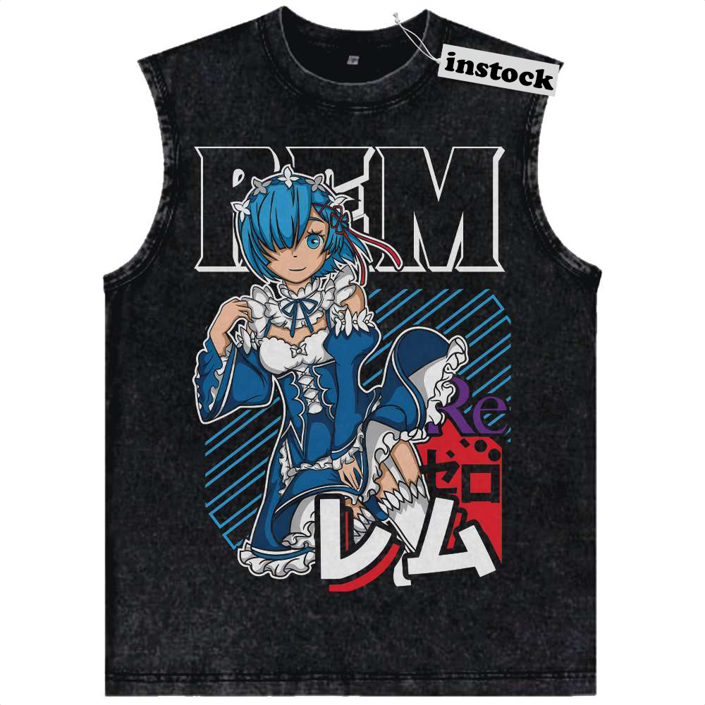 Rem Tank Top, Re:Zero Tank Top, Anime Tank Top, Vintage Tank Top