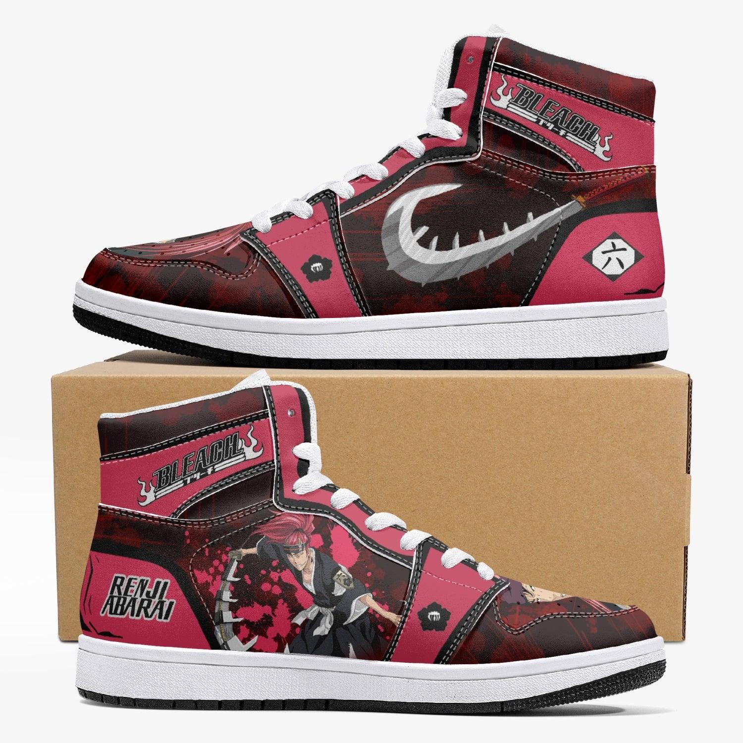 Renji Abarai Bleach Custom Sneaker Mid 1 Basketball Shoes - Otaku Hall