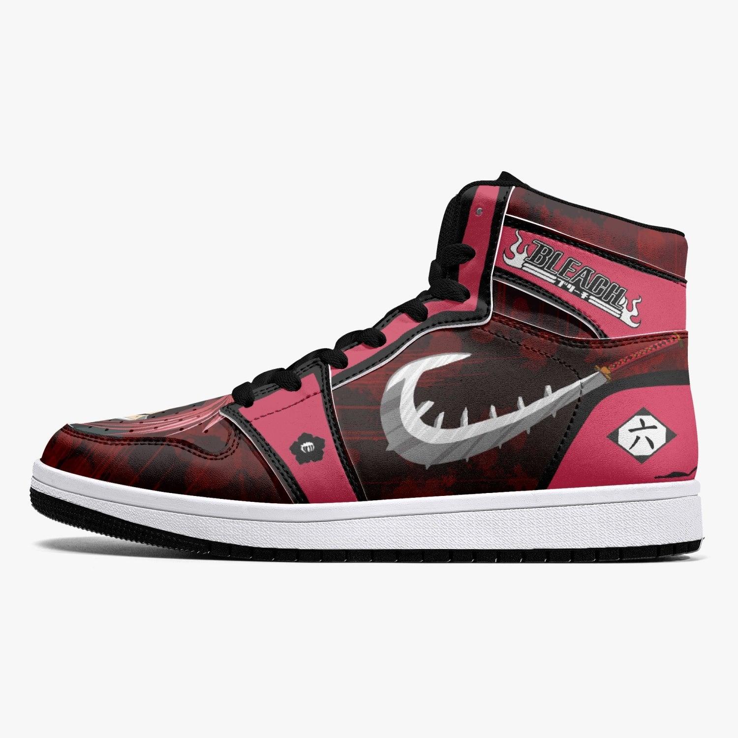 Alternative view of Renji Abarai Bleach Custom Sneaker Mid 1 Basketball Shoes - Otaku Hall
