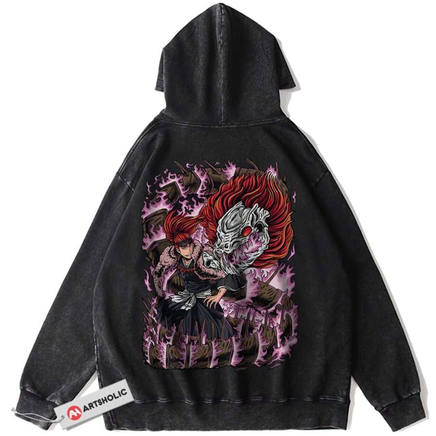 Alternative view of Renji Abarai Hoodie, Bleach Hoodie, Anime Hoodie, Vintage Hoodie