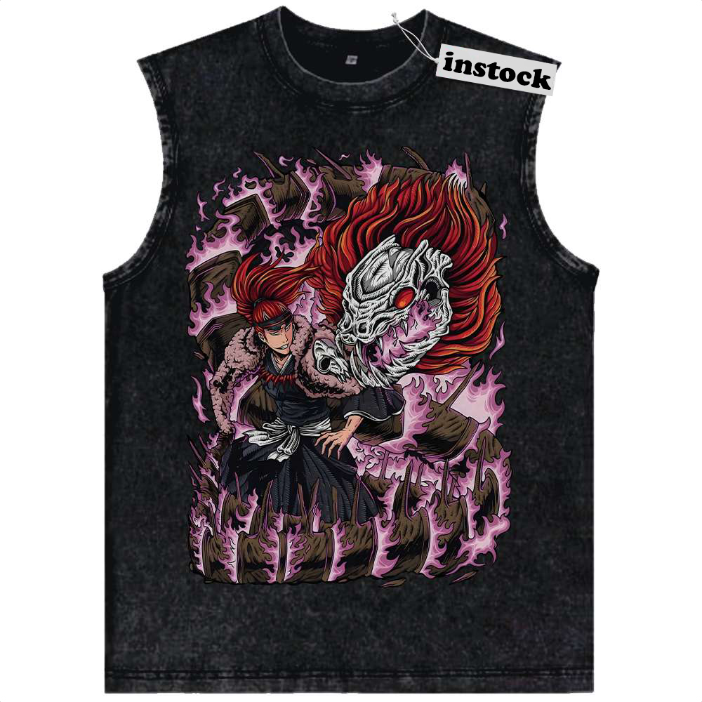 Renji Abarai Tank Top, Bleach Tank Top, Anime Tank Top, Vintage Tank Top