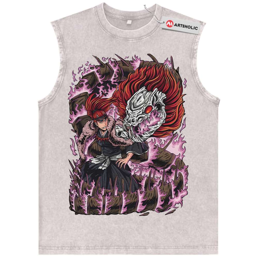 Alternative view of Renji Abarai Tank Top, Bleach Tank Top, Anime Tank Top, Vintage Tank Top