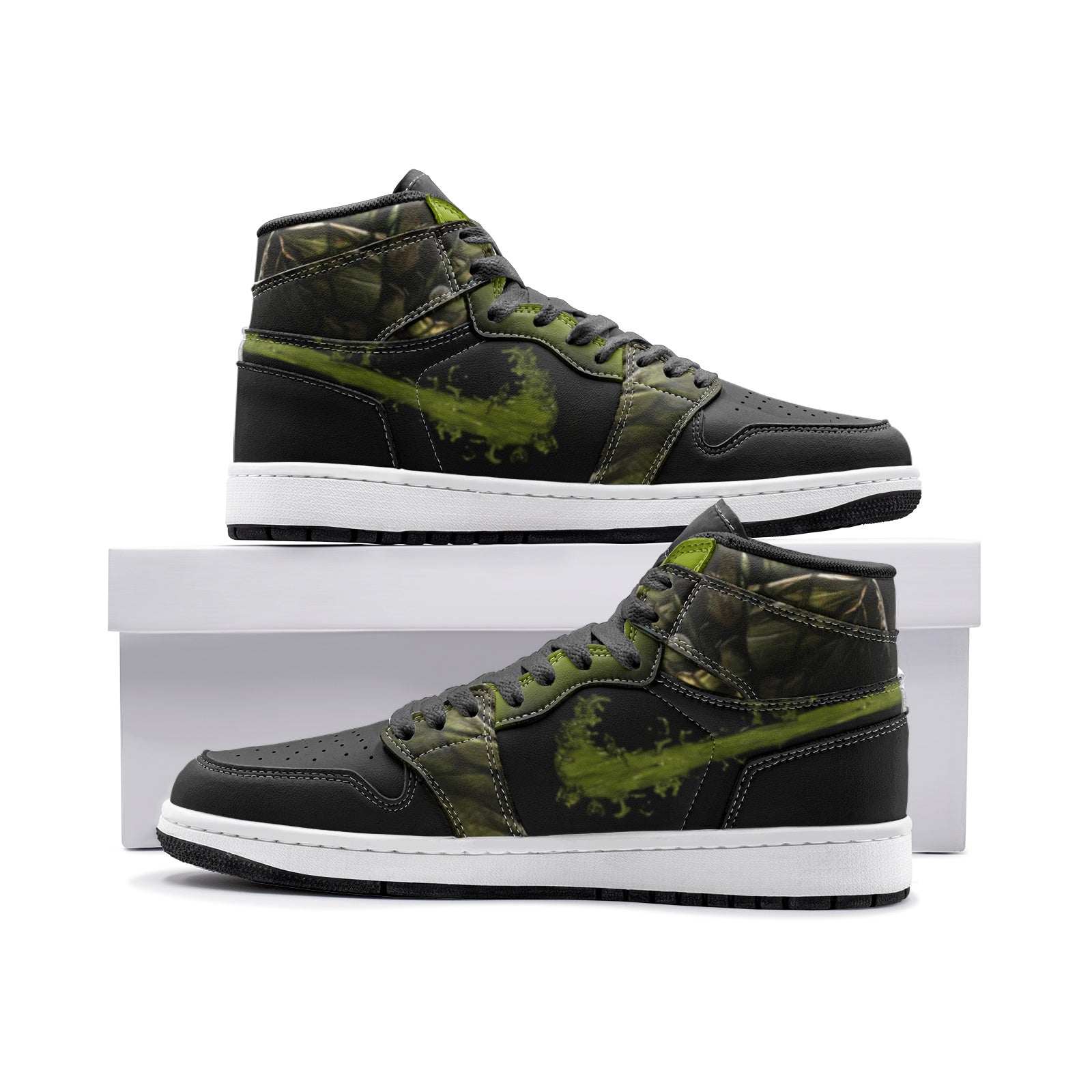 Reptile Mortal Kombat Custom Sneaker Mid 1 Basketball Shoes - Otaku Hall