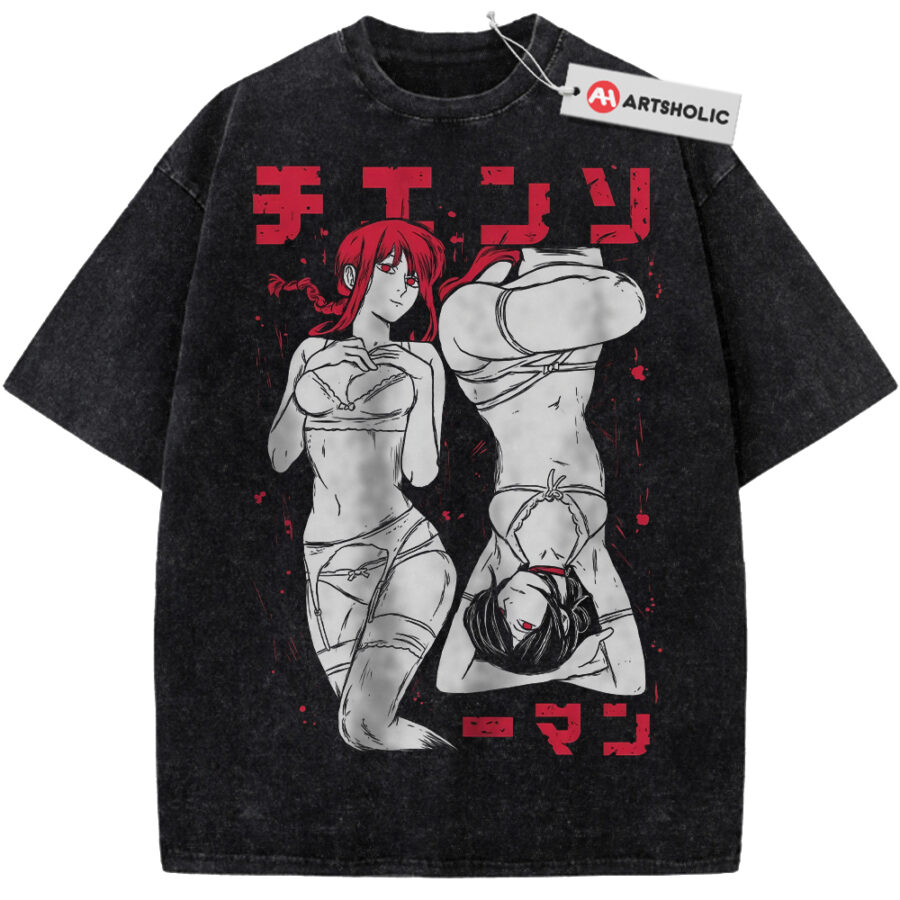 Alternative view of Reze and Makima Shirt, Chainsaw Man Shirt, Anime Shirt, Vintage T-Shirt