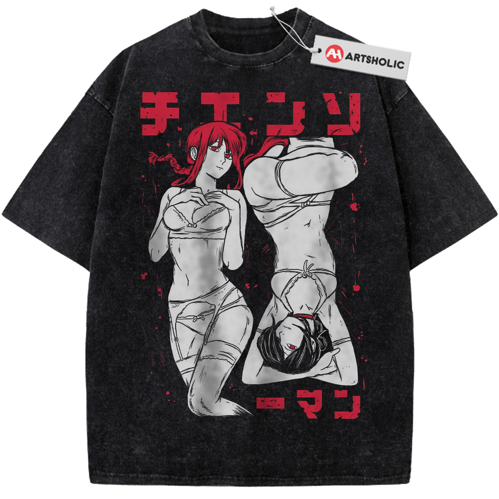 Reze and Makima Shirt, Chainsaw Man Shirt, Anime Shirt, Vintage T-Shirt