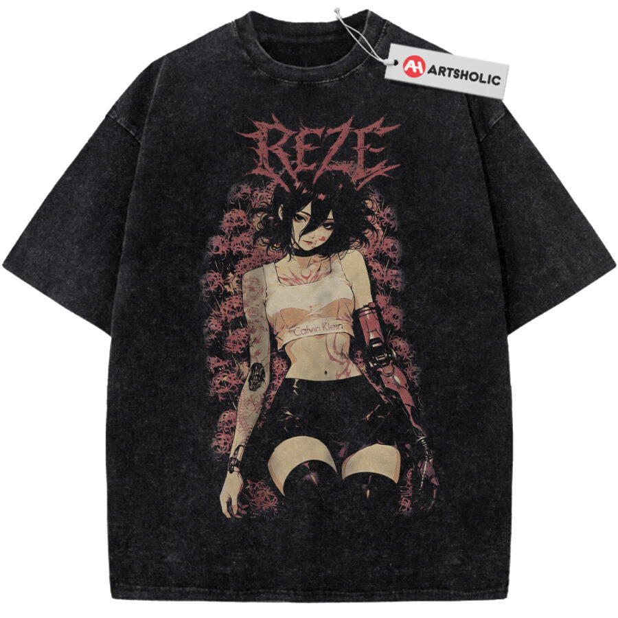 Alternative view of Reze Shirt, Bomb Girl Shirt, Bomb Devil Shirt, Chainsaw Man Shirt, Anime Shirt, Vintage T-Shirt