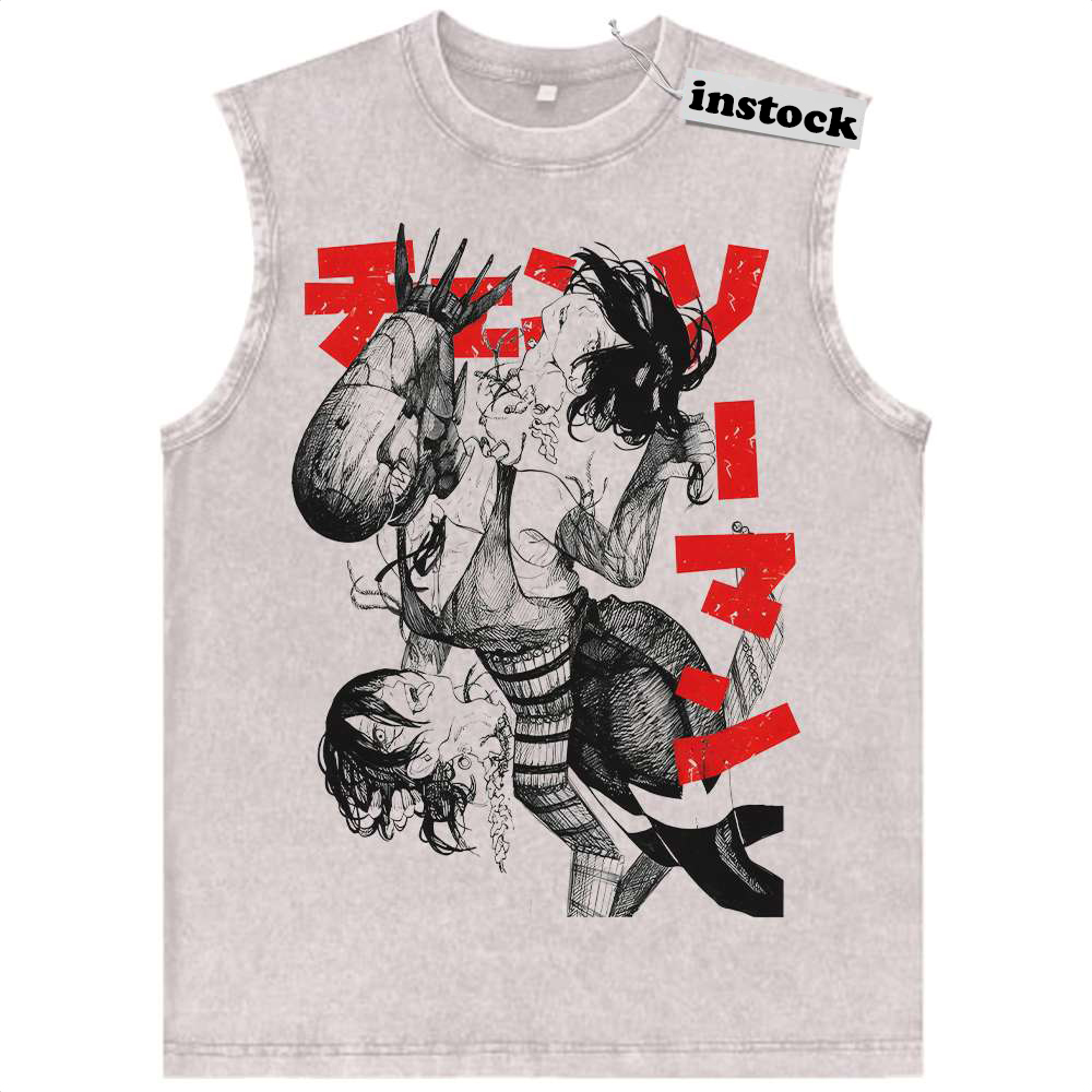 Reze Tank Top, Chainsaw Man Tank Top, Anime Tank Top, Vintage Tank Top