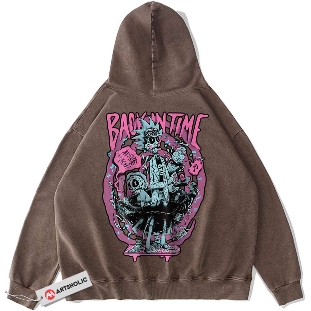 Alternative view of Rick and Morty Hoodie, Animated Hoodie, Vintage Hoodie