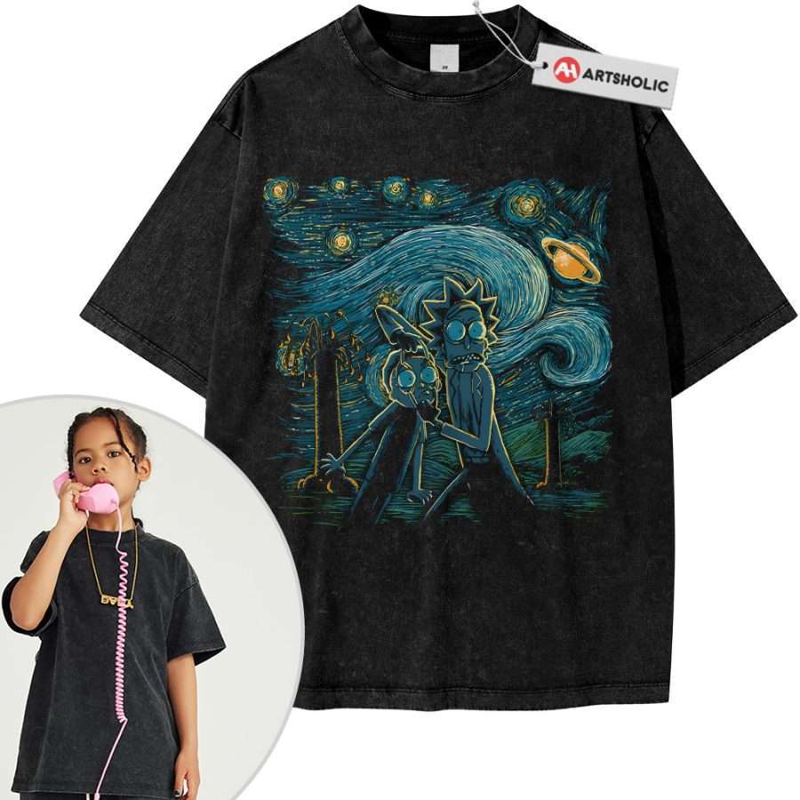 Alternative view of Rick and Morty Shirt For Kids, Animated Shirt For Kids, Vintage Tee For Kids