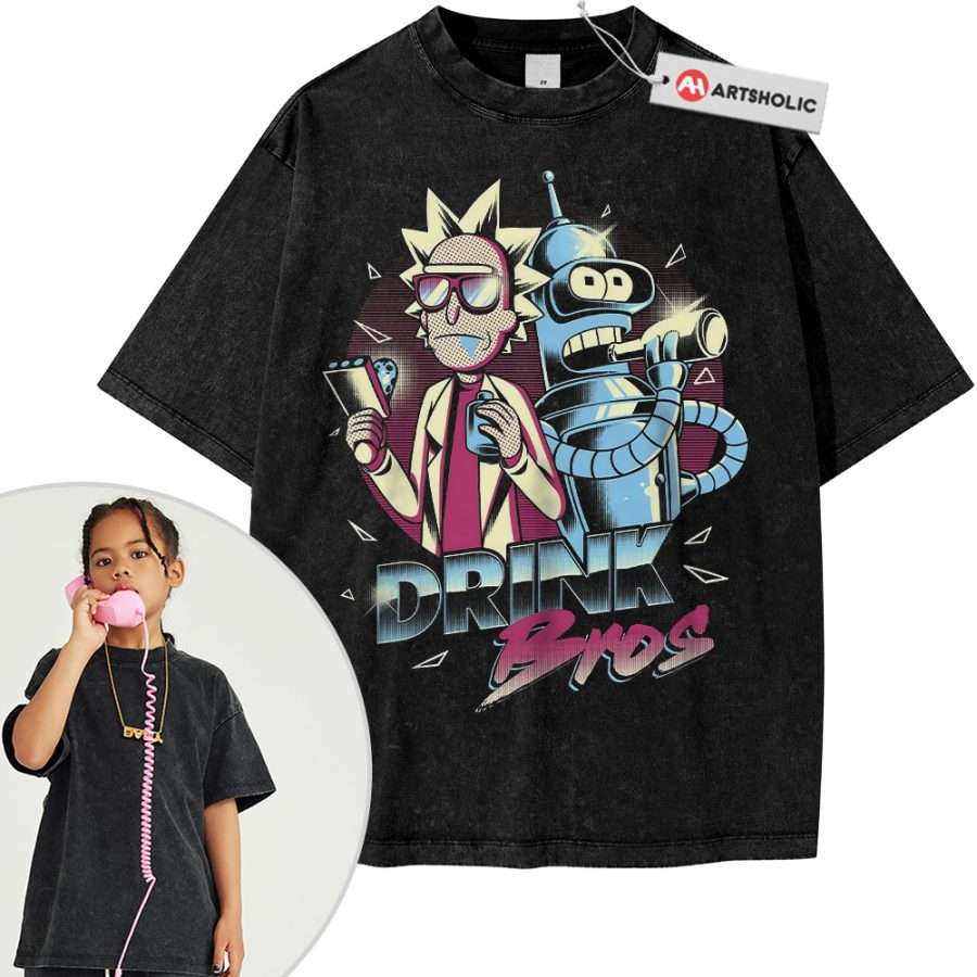Alternative view of Rick and Morty Shirt For Kids, Animated Shirt For Kids, Vintage Tee For Kids