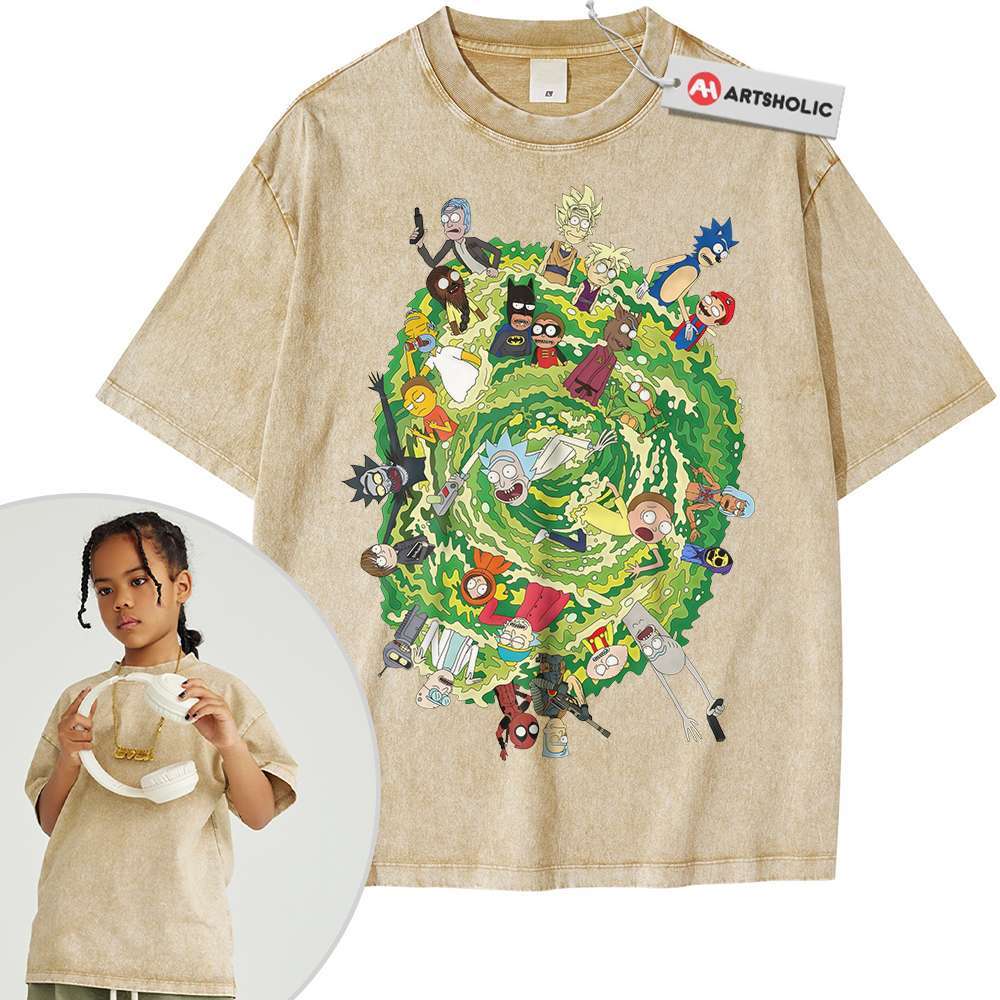 Alternative view of Rick and Morty Shirt For Kids, Animated Shirt For Kids, Vintage Tee For Kids