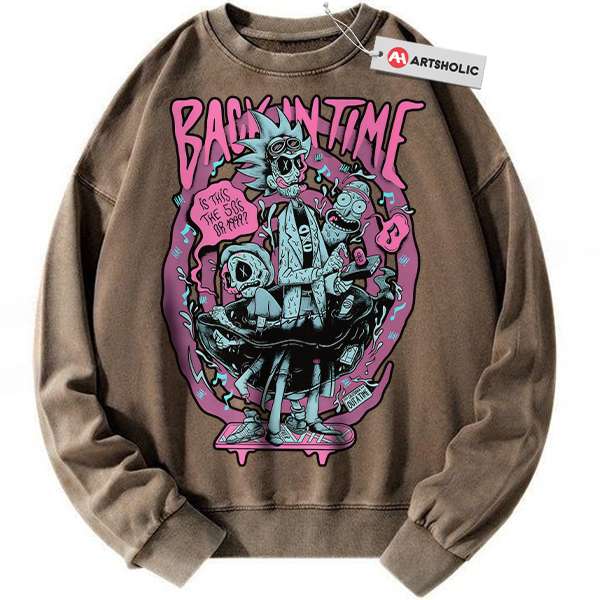 Alternative view of Rick and Morty Sweatshirt, Animated Sweatshirt, Vintage Sweater