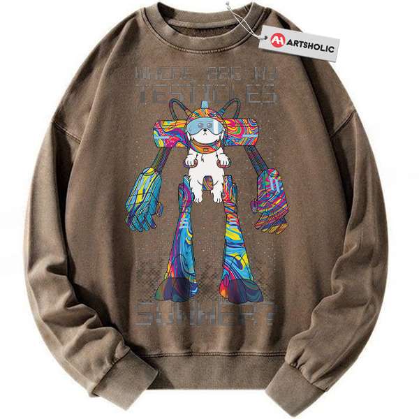 Alternative view of Rick and Morty Sweatshirt, Animated Sweatshirt, Vintage Sweatshirt