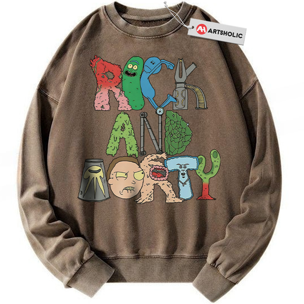 Alternative view of Rick and Morty Sweatshirt, Animated Sweatshirt, Vintage Sweatshirt