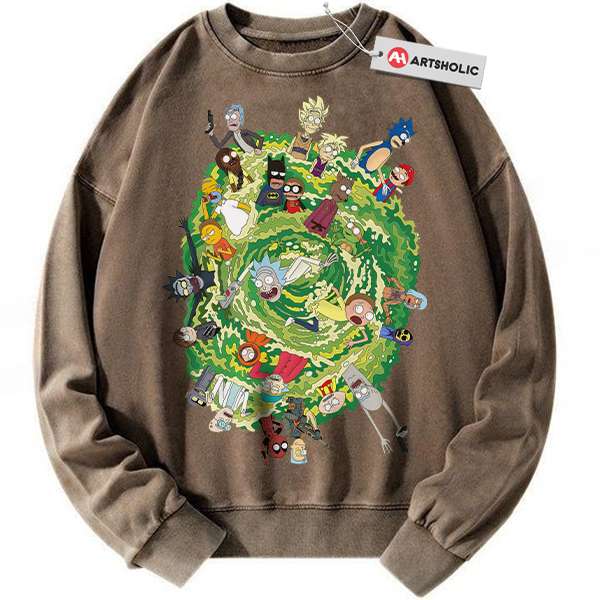 Alternative view of Rick and Morty Sweatshirt, Animated Sweatshirt, Vintage Sweatshirt