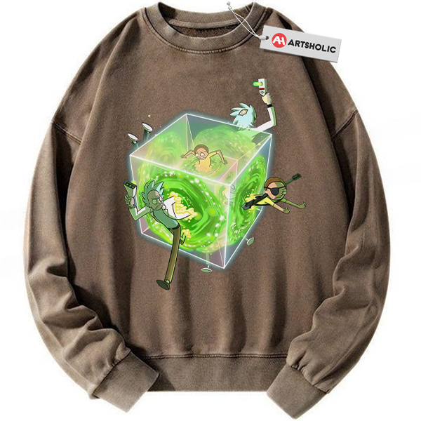 Alternative view of Rick and Morty Sweatshirt, Animated Sweatshirt, Vintage Sweatshirt