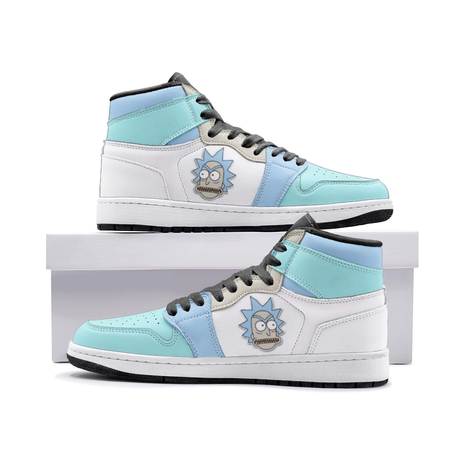 Rick got Angry Rick and Morty Custom Sneaker Mid 1 Basketball Shoes - Otaku Hall