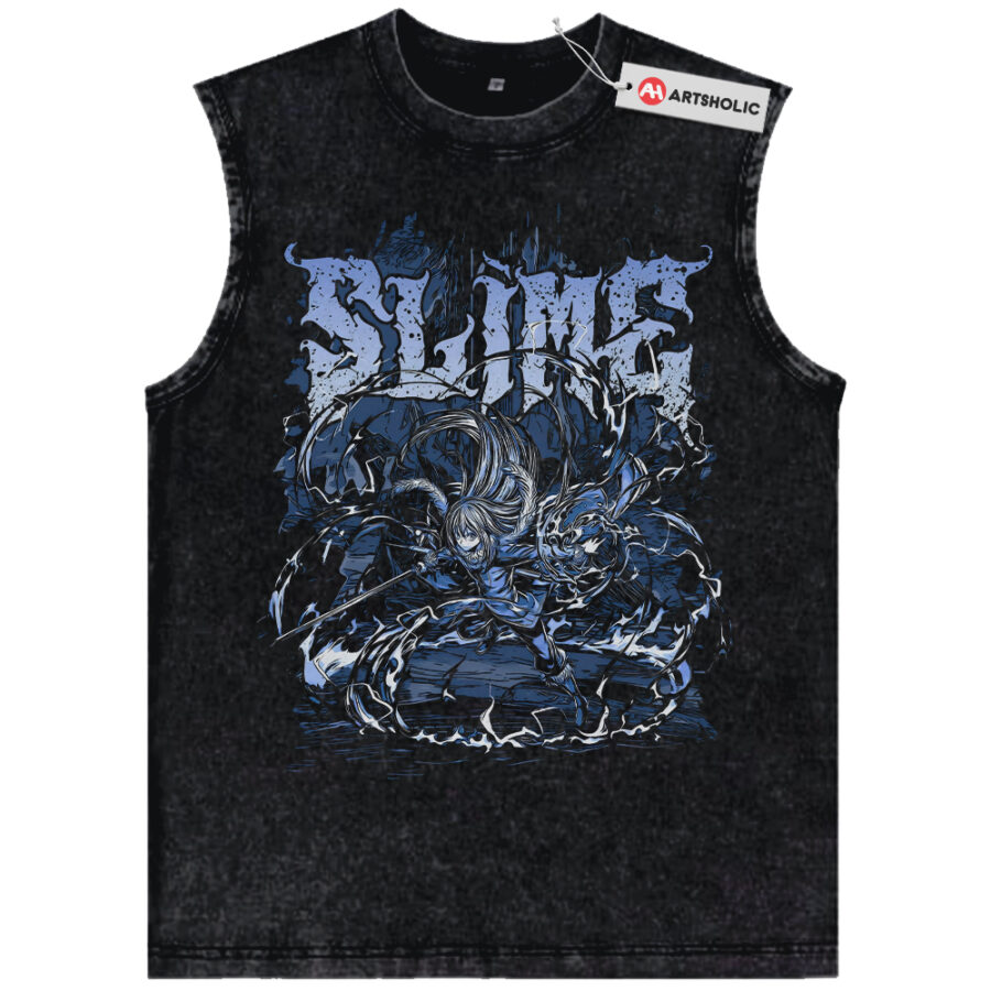 Alternative view of Rimuru Tempest Tank Top, That Time I Got Reincarnated as a Slime Tank Top, Anime Tank Top, Vintage Tank Top