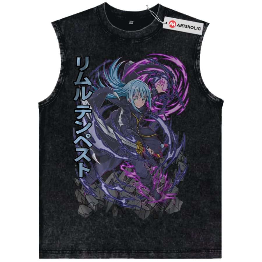 Alternative view of Rimuru Tempest Tank Top, That Time I Got Reincarnated as a Slime Tank Top, Anime Tank Top, Vintage Tank Top