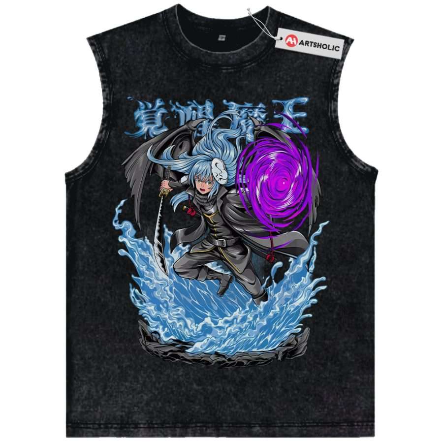 Alternative view of Rimuru Tempest Tank Top, That Time I Got Reincarnated as a Slime Tank Top, Anime Tank Top, Vintage Tank Top