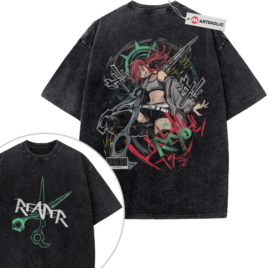 Alternative view of Riyo Reaper Shirt, Gachiakuta Shirt, Anime Shirt, Vintage T-Shirt 2-Sided
