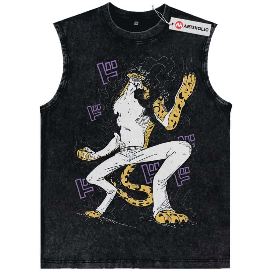 Alternative view of Rob Lucci Tank Top, One Piece Tank Top, Anime Tank Top, Vintage Tank Top
