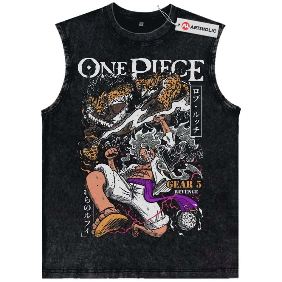Alternative view of Rob Lucci vs Luffy Gear 5 Tank Top, One Piece Tank Top, Anime Tank Top, Vintage Tank Top