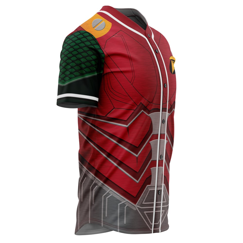Alternative view of Robin Cosplay DC Comics Custom Baseball Jersey - Otaku Hall