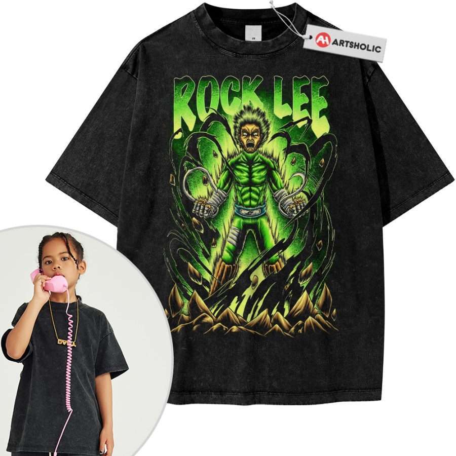 Alternative view of Rock Lee Shirt For Kids, Naruto Shirt For Kids, Anime Shirt For Kids, Vintage Tee For Kids
