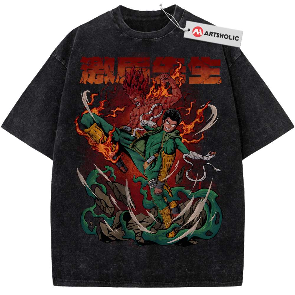 Alternative view of Rock Lee Shirt, Might Guy Shirt, Naruto Shirt, Anime Shirt, Vintage T-Shirt