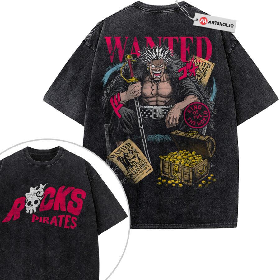 Alternative view of Rocks D Xebec Shirt, One Piece Shirt, Anime Shirt, Vintage T-Shirt 2-Sided
