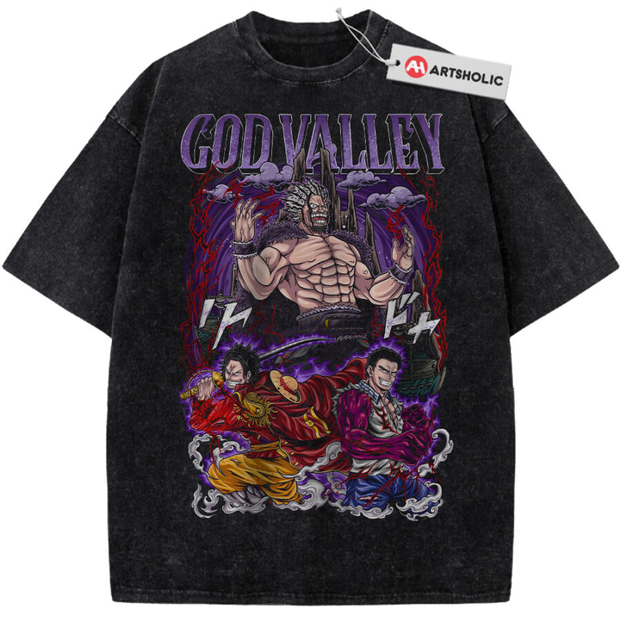 Alternative view of Roger Garp vs Rock Shirt, God Valley Shirt, One Piece Shirt, Anime Shirt, Vintage Tee