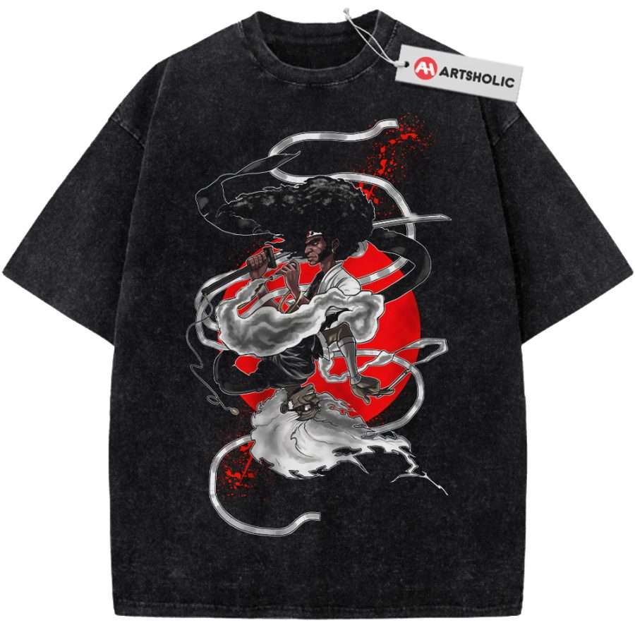Alternative view of Rokutaro Shirt, Ninja Ninja Shirt, Afro Samurai Shirt, Anime Shirt, Vintage Tee