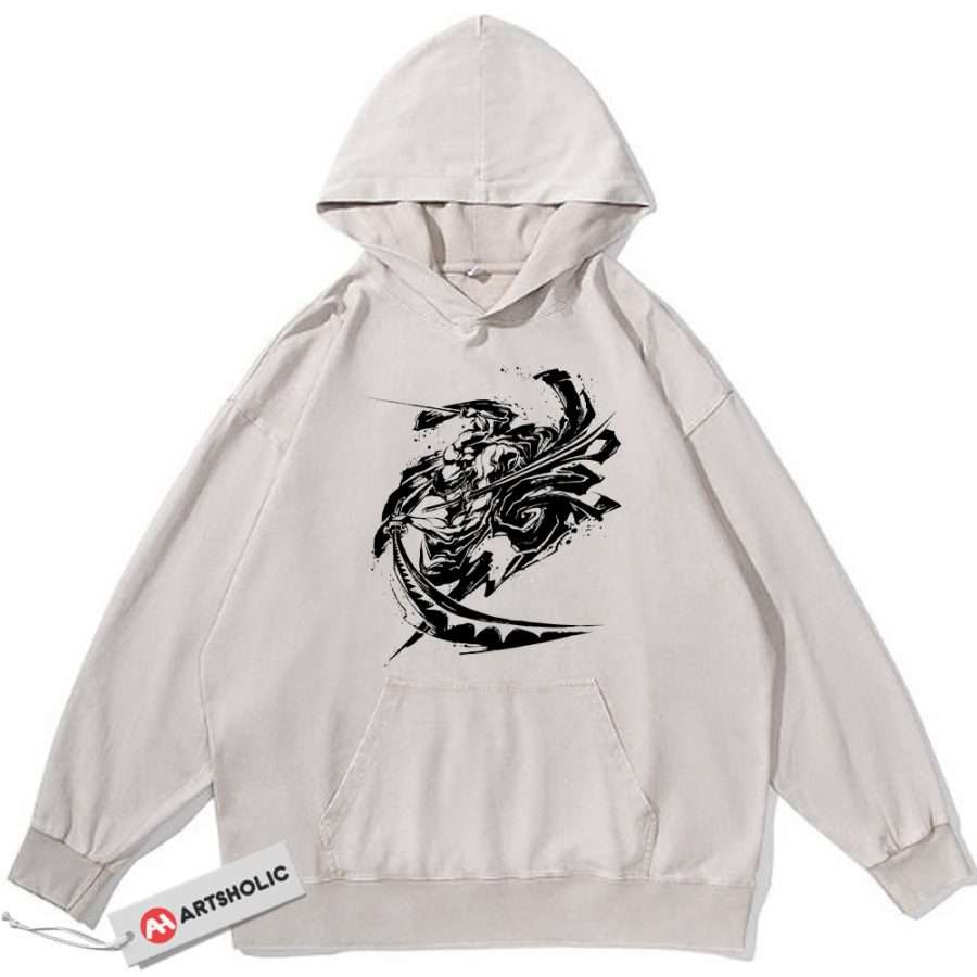 Alternative view of Roronoa Zoro Hoodie, One Piece Hoodie, Anime Hoodie, Vintage Hoodie