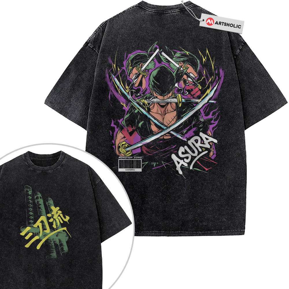 Roronoa Zoro Shirt, One Piece Shirt, Anime Shirt, Vintage T-Shirt 2-Sided