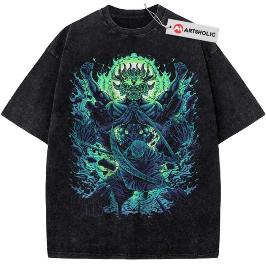 Alternative view of Roronoa Zoro Shirt, One Piece Shirt, Anime Shirt, Vintage T-Shirt