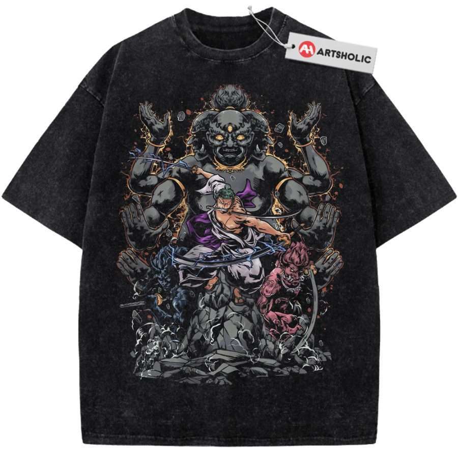 Alternative view of Roronoa Zoro Shirt, One Piece Shirt, Anime Shirt, Vintage T-Shirt