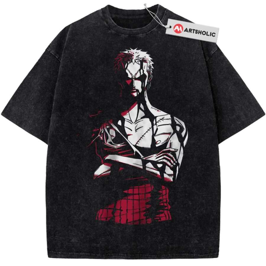 Alternative view of Roronoa Zoro Shirt, One Piece Shirt, Anime Shirt, Vintage Tee