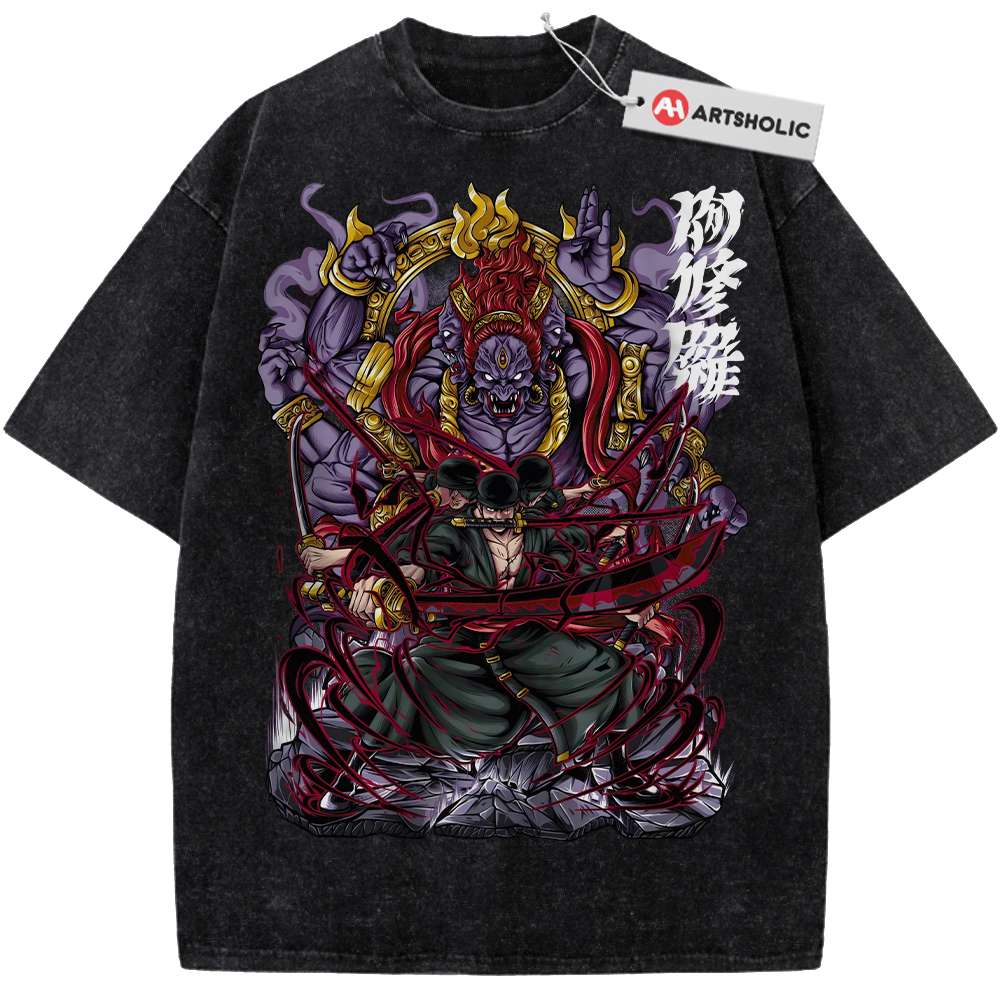 Alternative view of Roronoa Zoro Shirt, One Piece Shirt, Anime Shirt, Vintage Tee