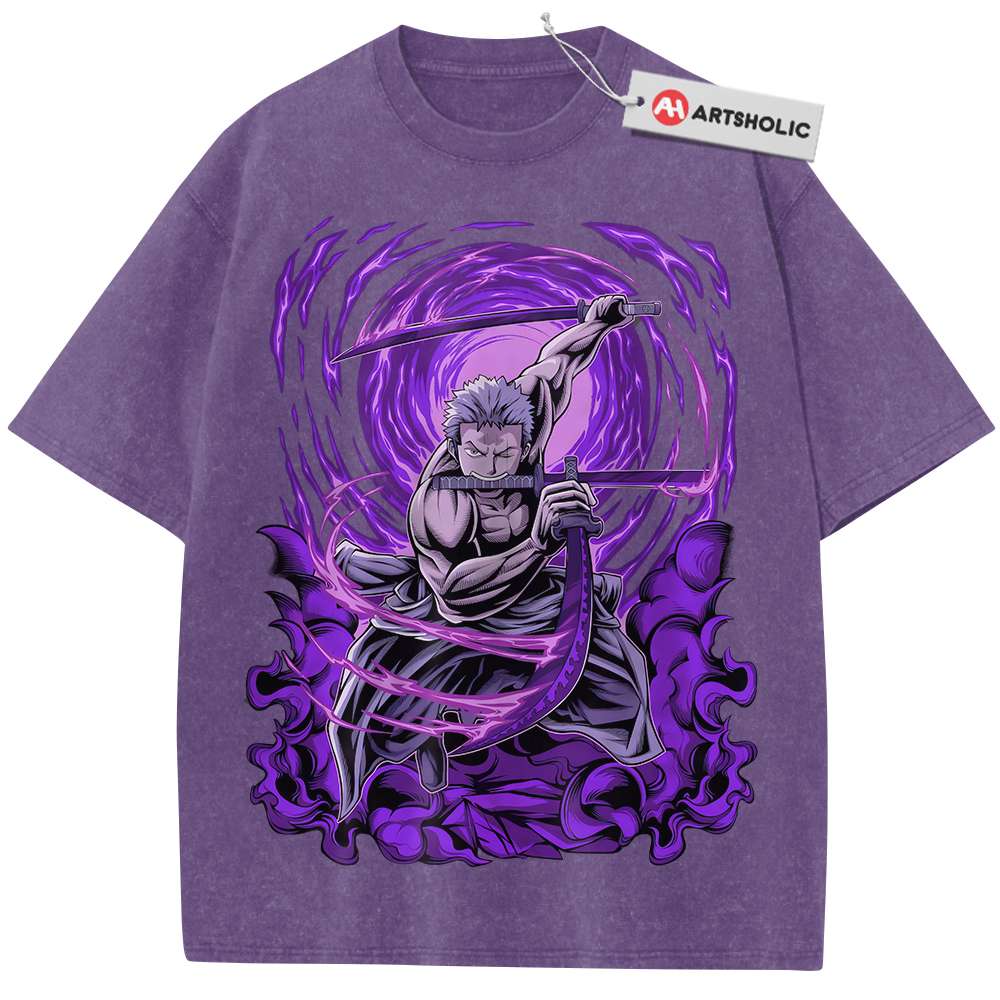 Alternative view of Roronoa Zoro Shirt, One Piece Shirt, Anime Shirt, Vintage Tee