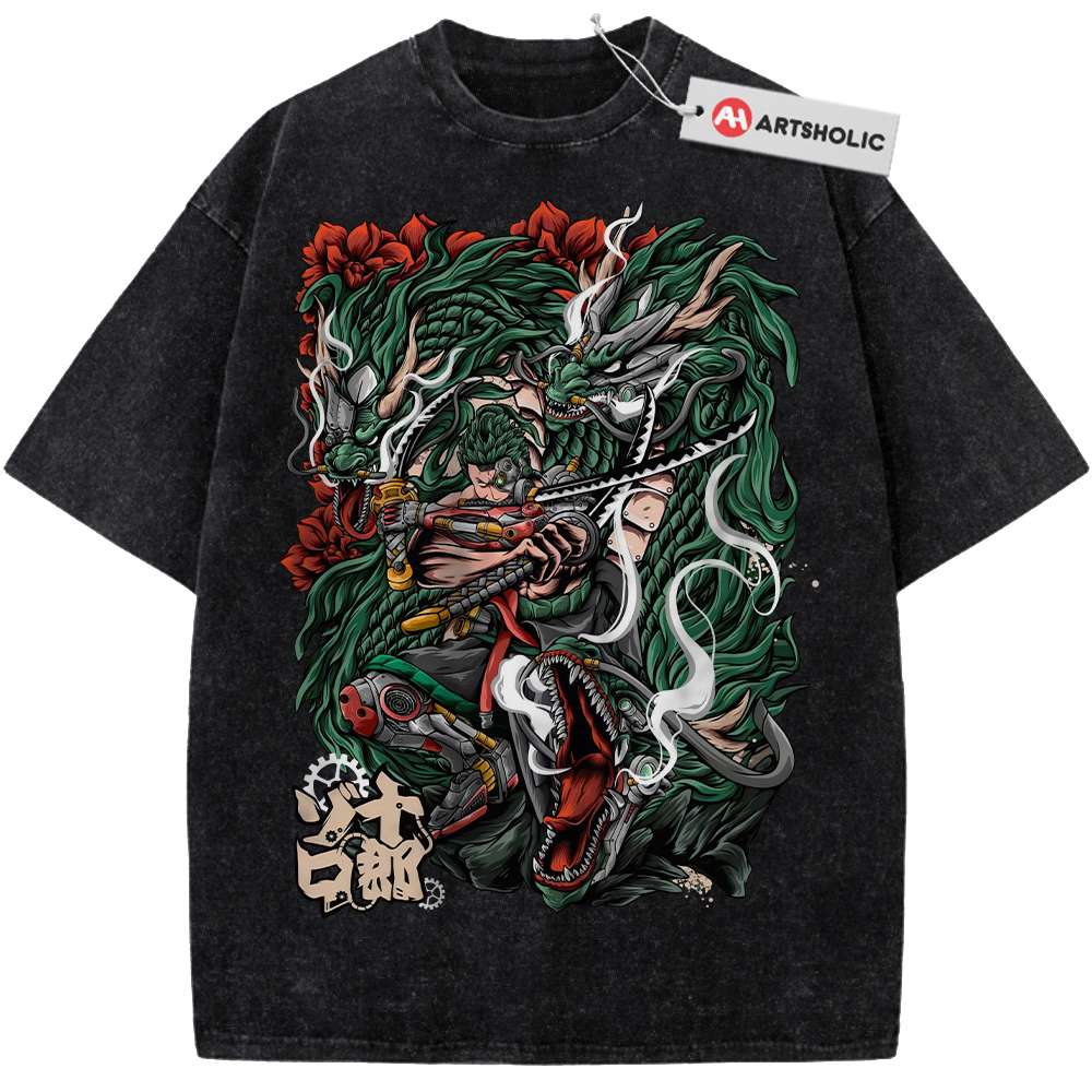 Alternative view of Roronoa Zoro Shirt, One Piece Shirt, Anime Shirt, Vintage Tee