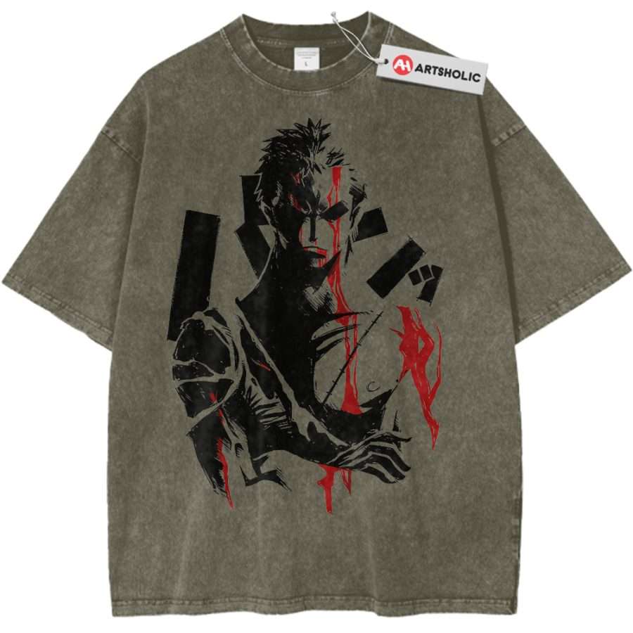 Alternative view of Roronoa Zoro Shirt, One Piece Shirt, Anime Shirt, Vintage Tee