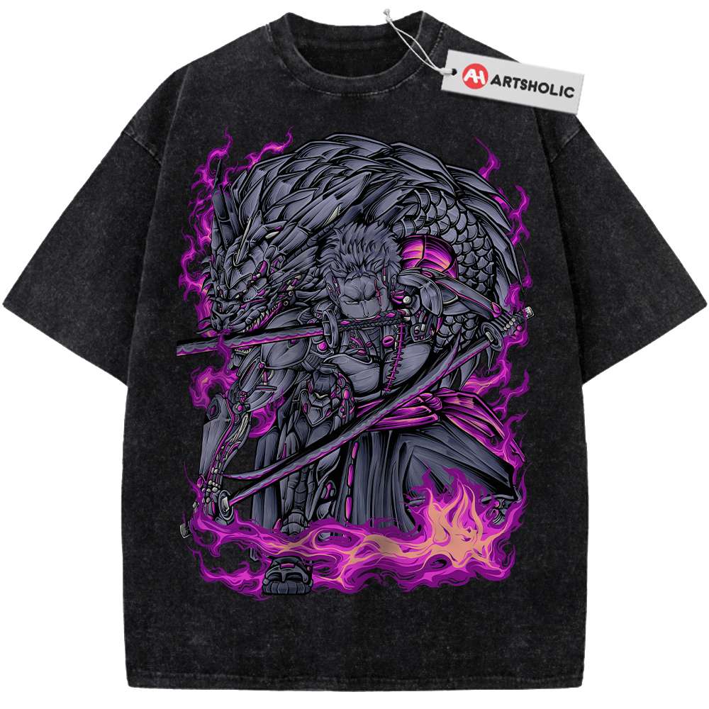 Alternative view of Roronoa Zoro Shirt, One Piece Shirt, Anime Shirt, Vintage Tee