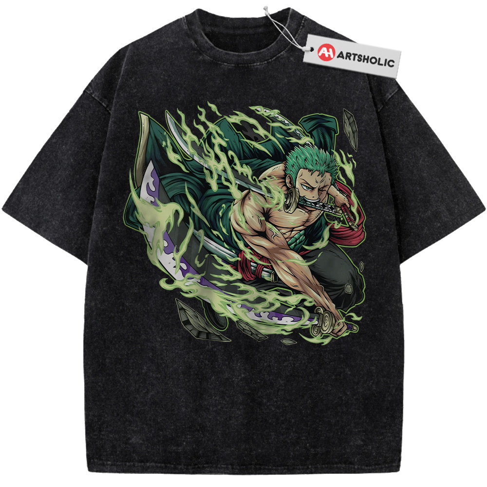 Alternative view of Roronoa Zoro Shirt, One Piece Shirt, Anime Shirt, Vintage Tee
