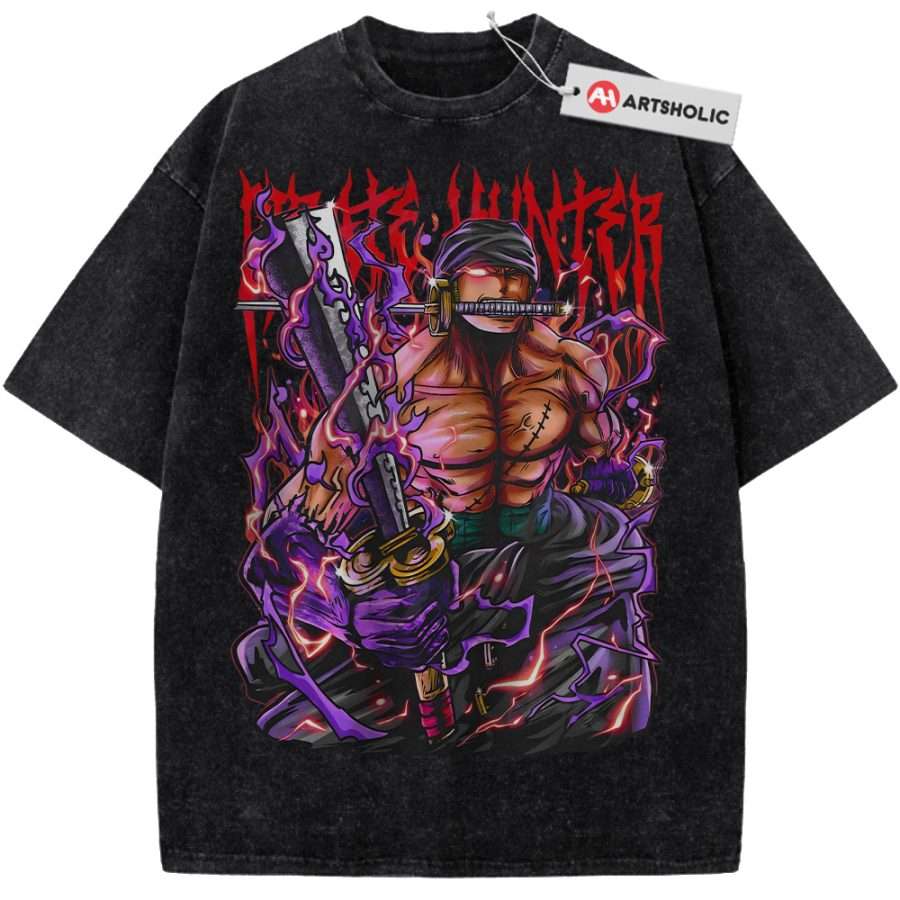 Alternative view of Roronoa Zoro Shirt, One Piece Shirt, Anime Shirt, Vintage Tee