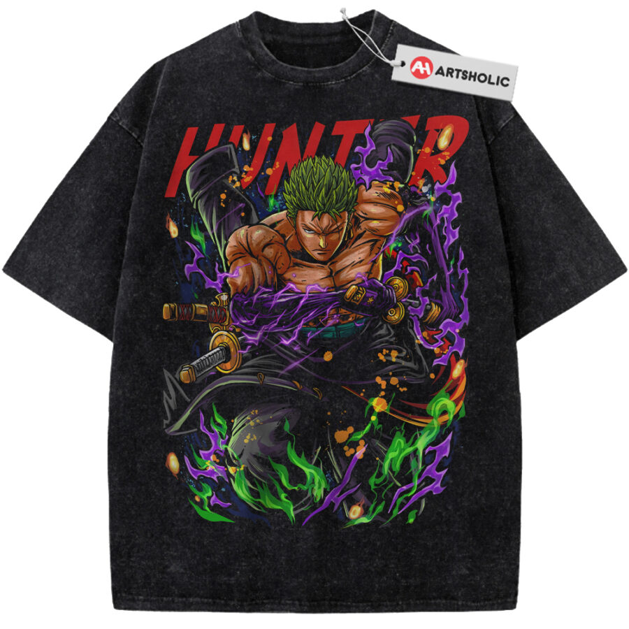 Alternative view of Roronoa Zoro Shirt, One Piece Shirt, Anime Shirt, Vintage Tee