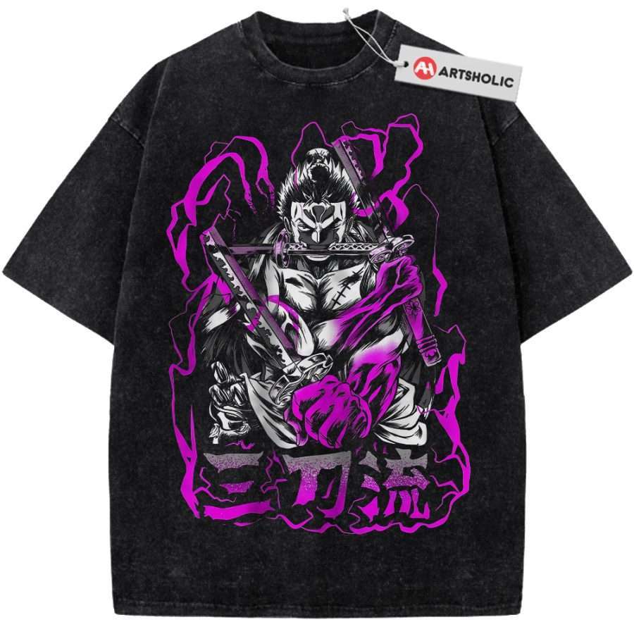 Alternative view of Roronoa Zoro Shirt, One Piece Shirt, Anime Shirt, Vintage Tee