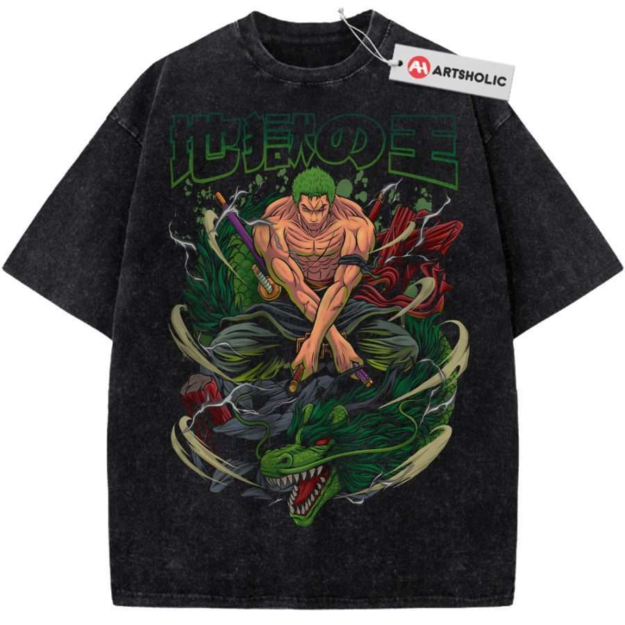 Alternative view of Roronoa Zoro Shirt, One Piece Shirt, Anime Shirt, Vintage Tee