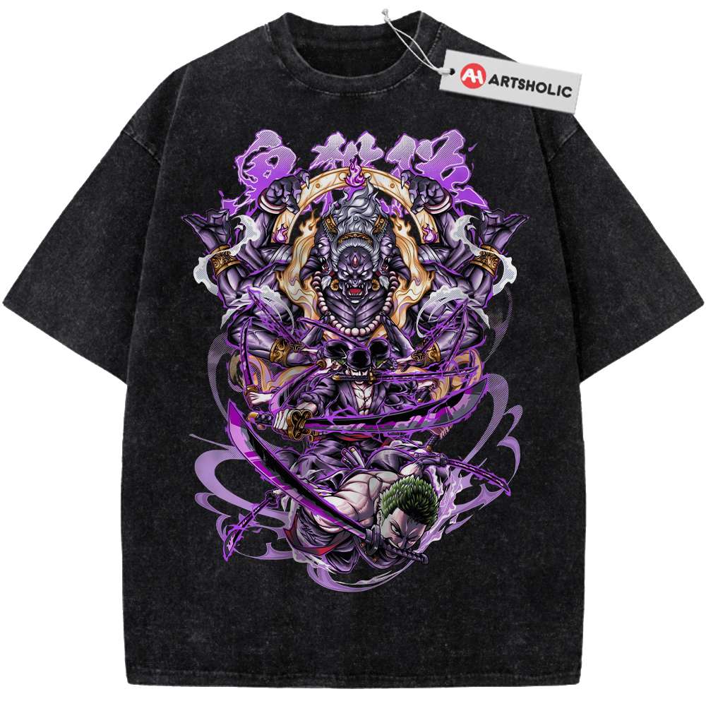 Alternative view of Roronoa Zoro Shirt, One Piece Shirt, Anime Shirt, Vintage Tee