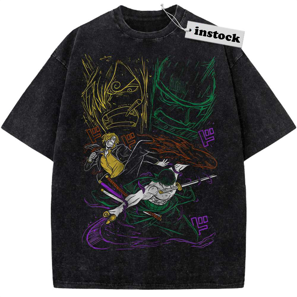 Roronoa Zoro Shirt, Vinsmoke Sanji Shirt, One Piece Shirt, Anime Shirt, Vintage Tee